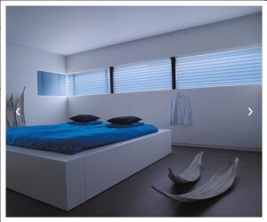 Plissé en Duette® shades van BD Line® blew - blauw slaapkamer
